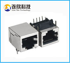 RJ45連接器插座 RJ45網(wǎng)絡(luò)接口90度插板式連接器 現(xiàn)貨批發(fā)