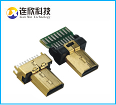 HDMI D公type連接器HDMI連接器MICRO夾板插板式接插件短體10.0長(zhǎng)